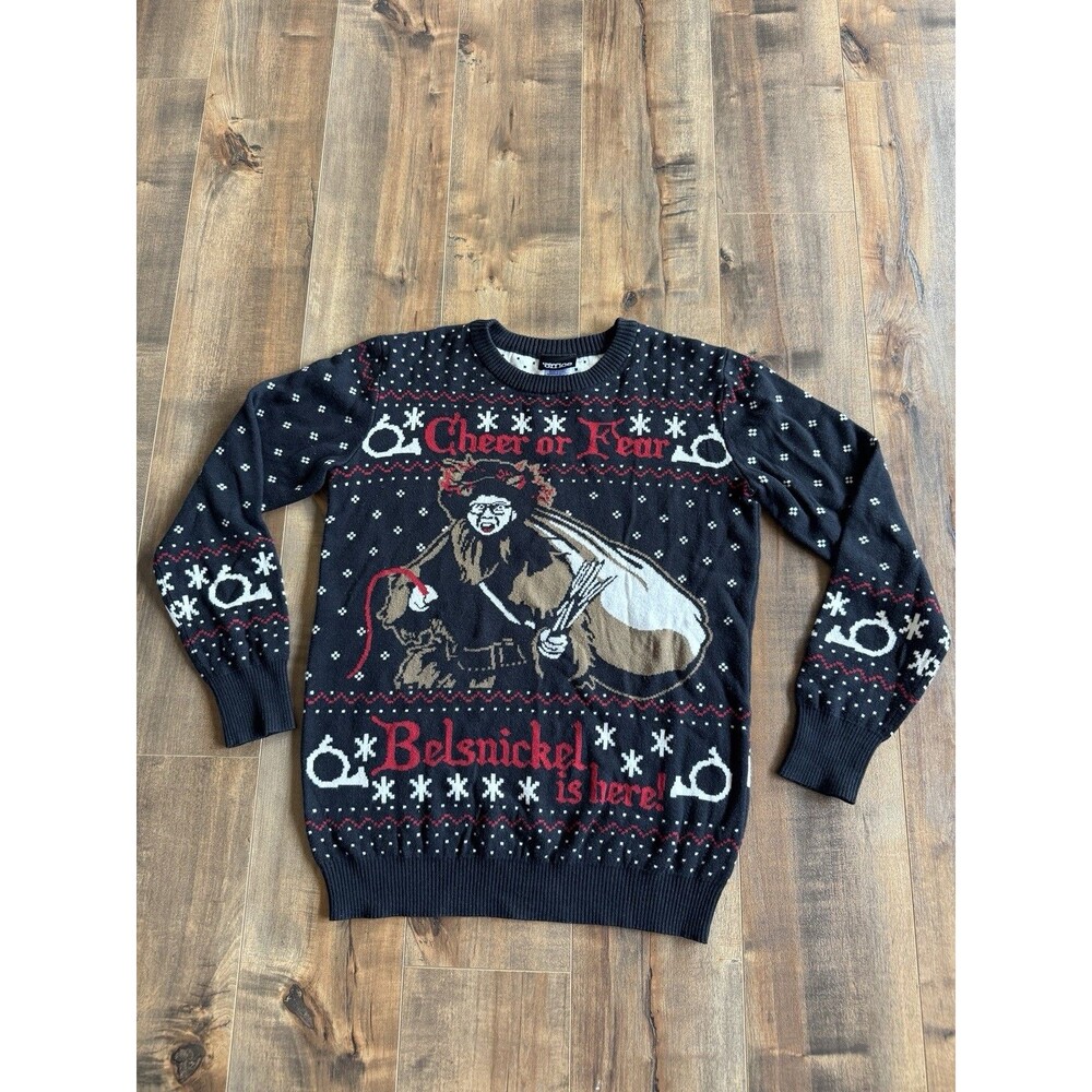 The Office Christmas Sweater Cheer or Fear Belsnickel Fair Isle Dwight Small